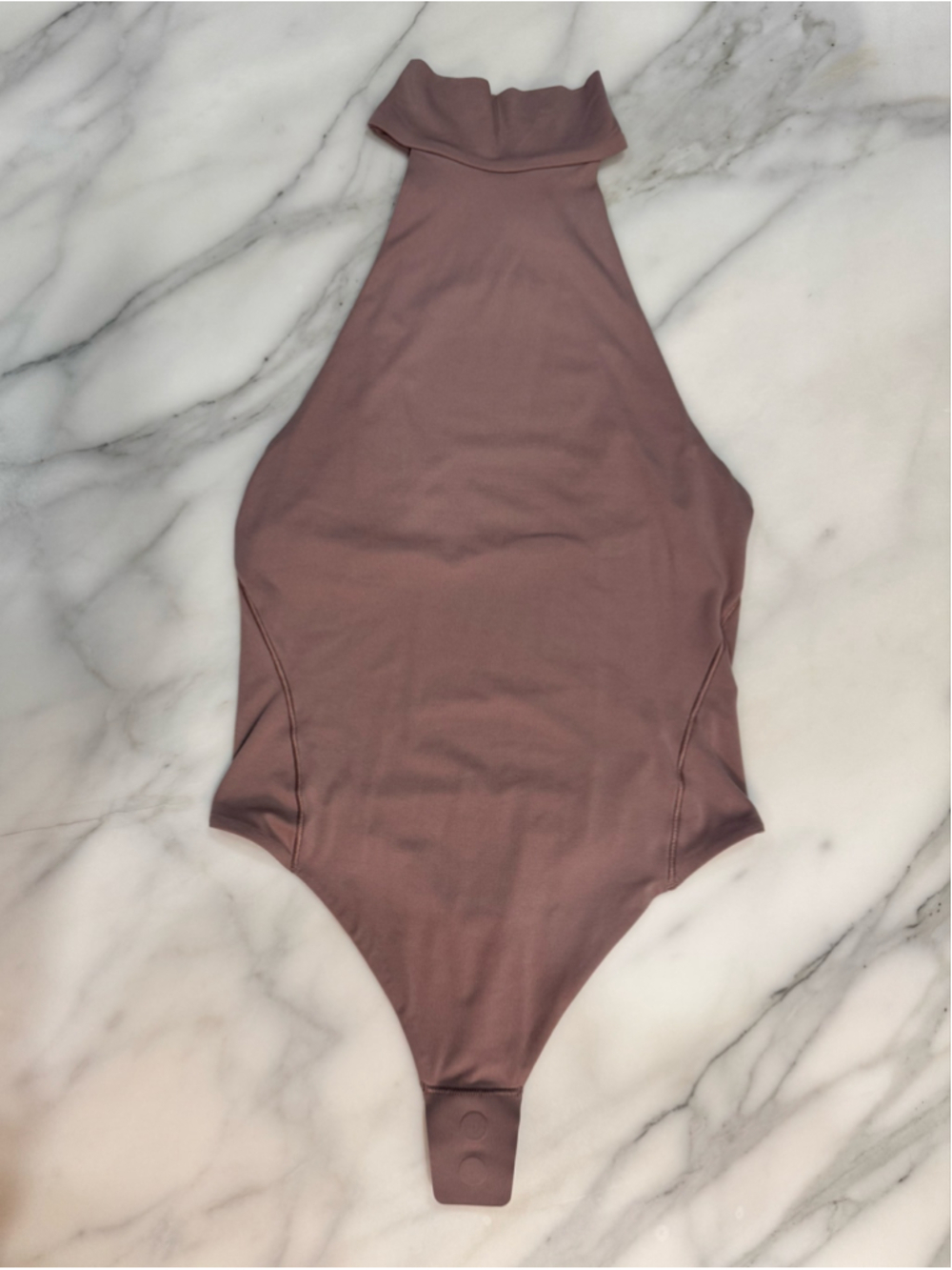 Lululemon Wundermost Halter Bodysuit Mock Neck Mauve Size Small Minimalist